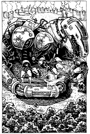 machine destroying forest